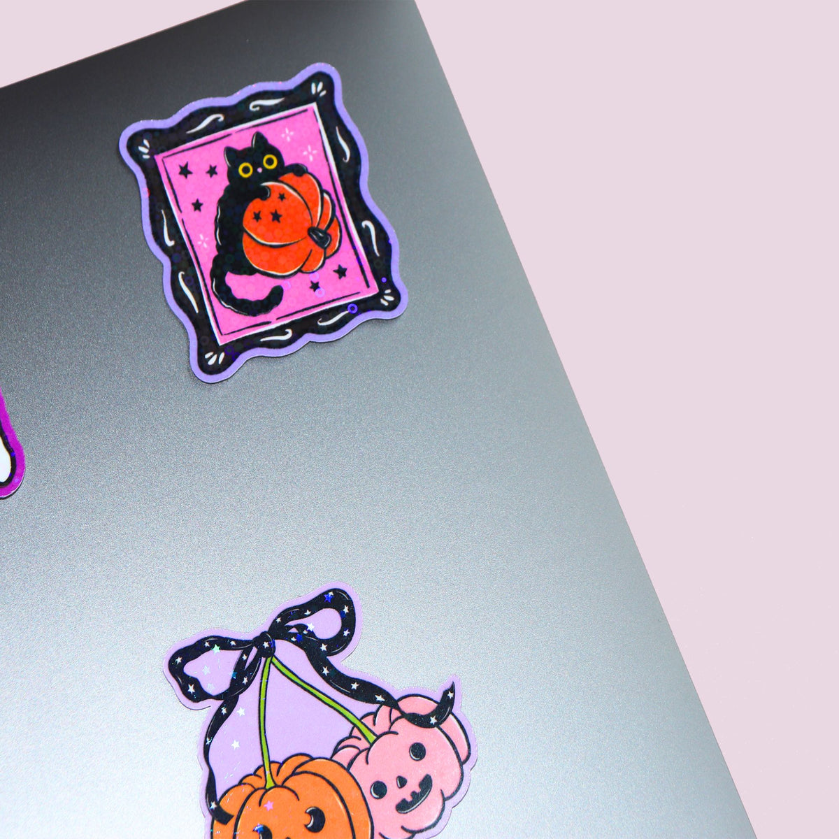 Pumpkin Cat Halloween Frame Sticker