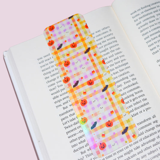 Colorful Halloween Gingham Bookmark
