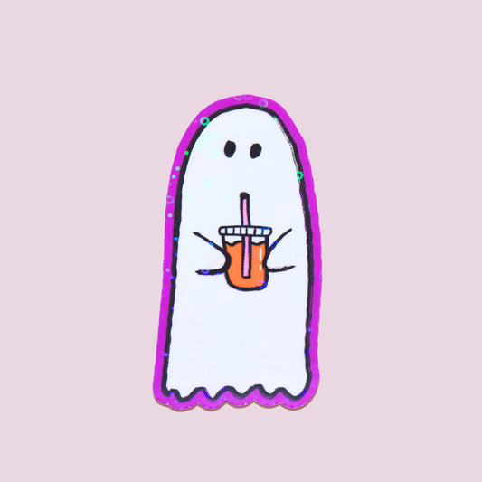 Coffee Lovin Ghost Sticker