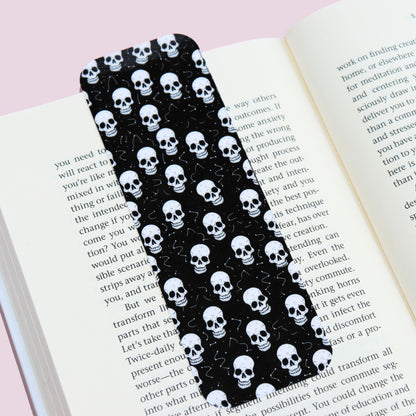 White And Black Skull Bookmark