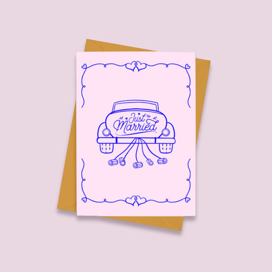 Just Married Congratulations Wedding Card