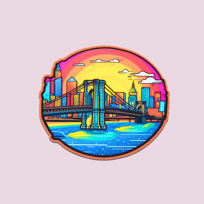 NYC Colorful Brooklyn Bridge Sticker
