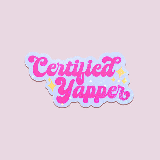 Purple Certified Yapper Sticker