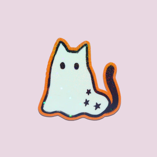 Ghost Cat Glow In The Dark Sticker