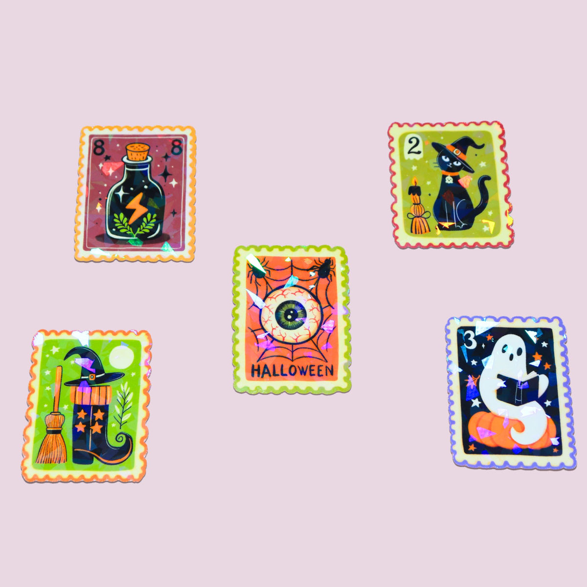 Halloween Stamp Holographic Sticker Pack
