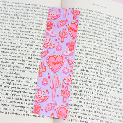 Pink Western Holographic Bookmark