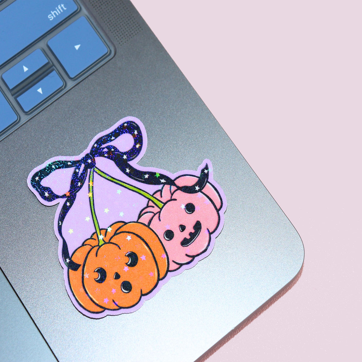 Coquette Cherry Halloween Pumpkin Sticker