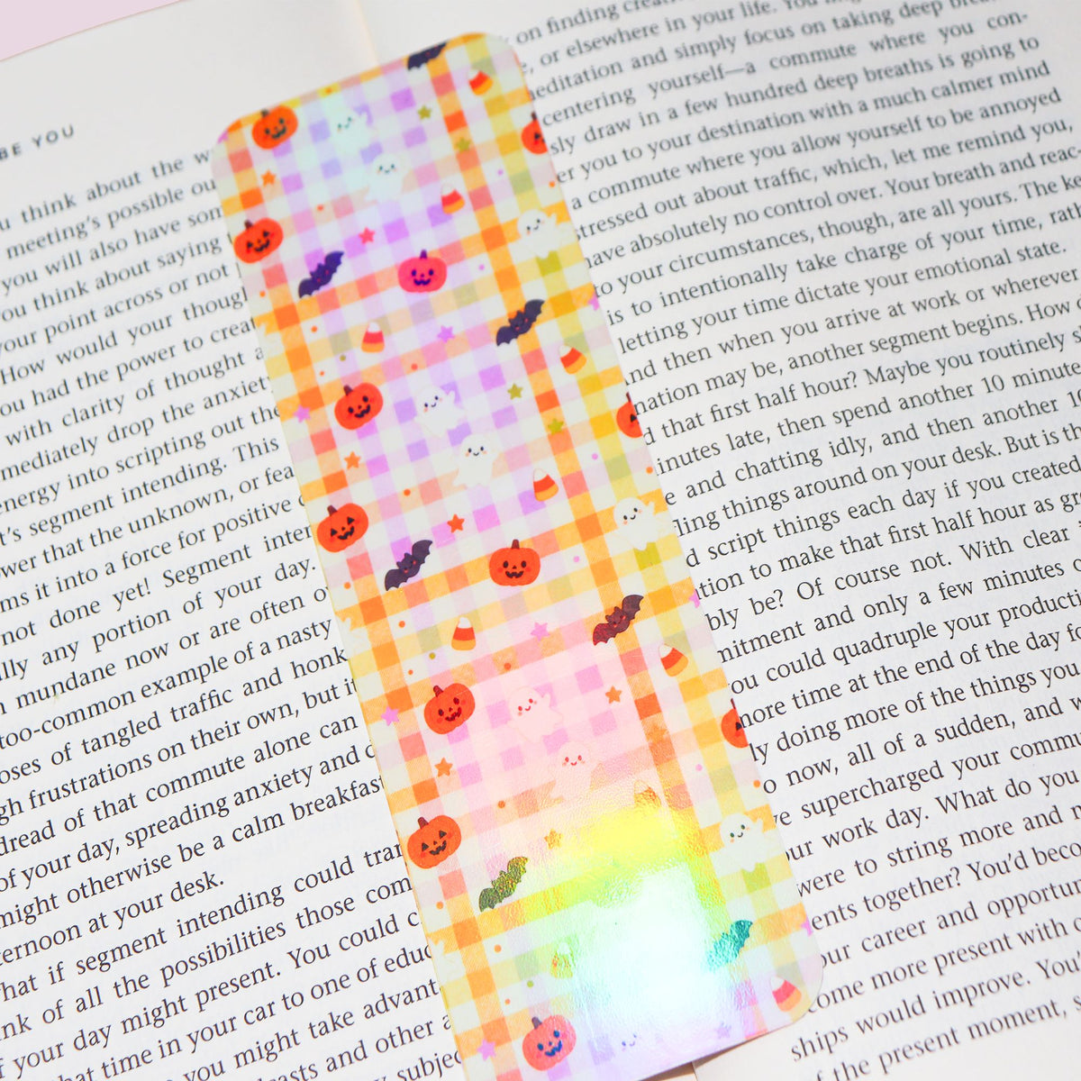Colorful Halloween Gingham Bookmark