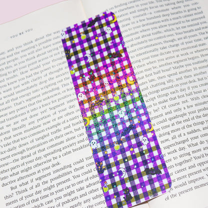 Spooky Cat Gingham Bookmark