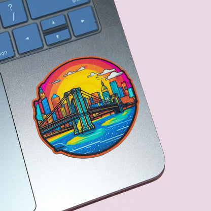 NYC Colorful Brooklyn Bridge Sticker