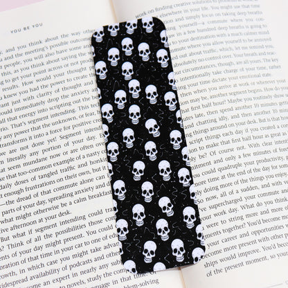 White And Black Skull Bookmark