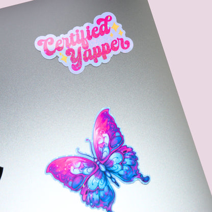 Purple Certified Yapper Sticker