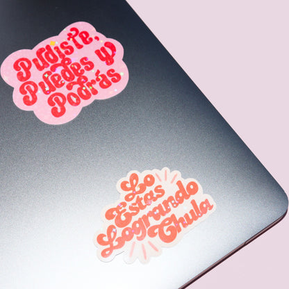 Pink Pudiste Puedes Y Podras Holographic Sticker