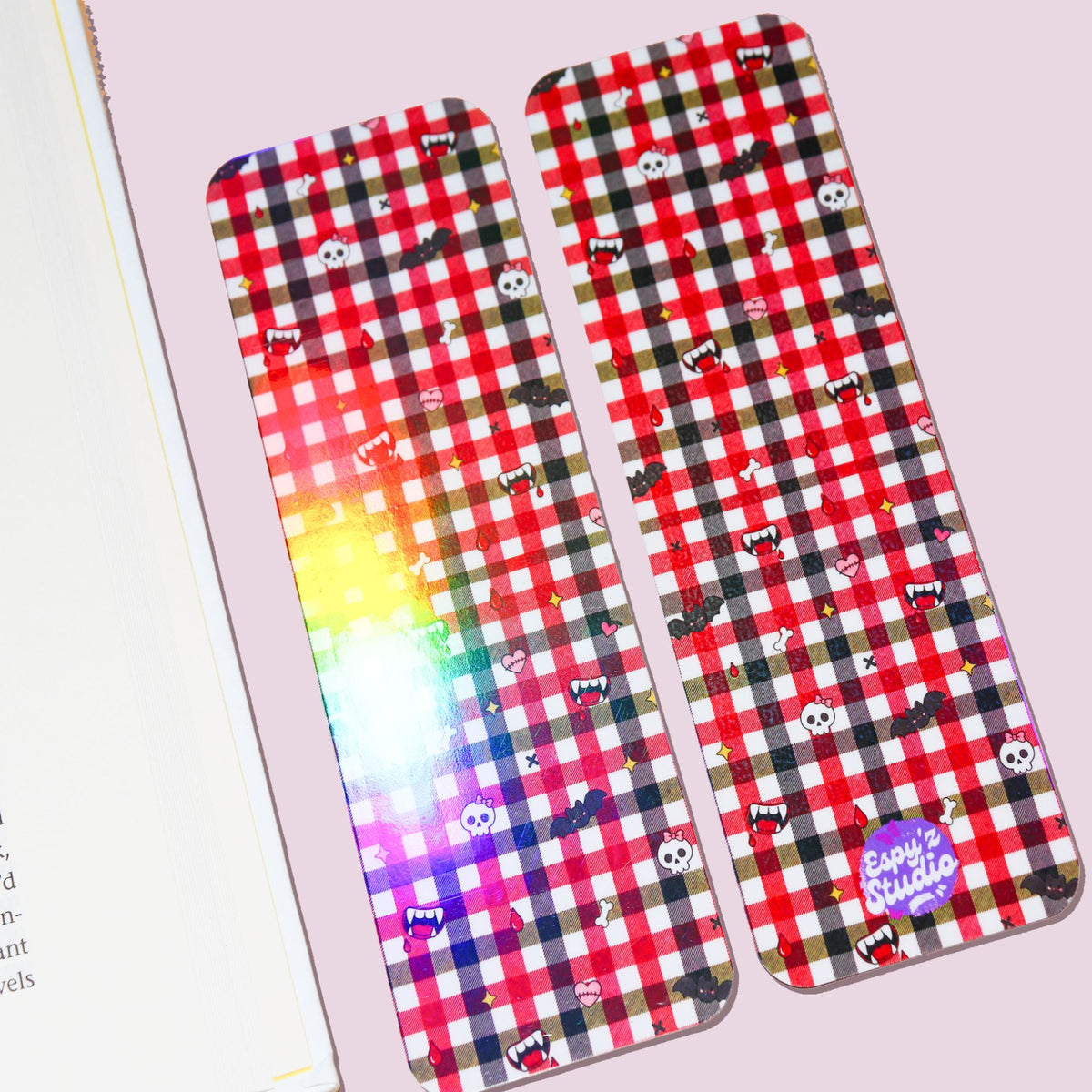 Vampire Gingham Bookmark